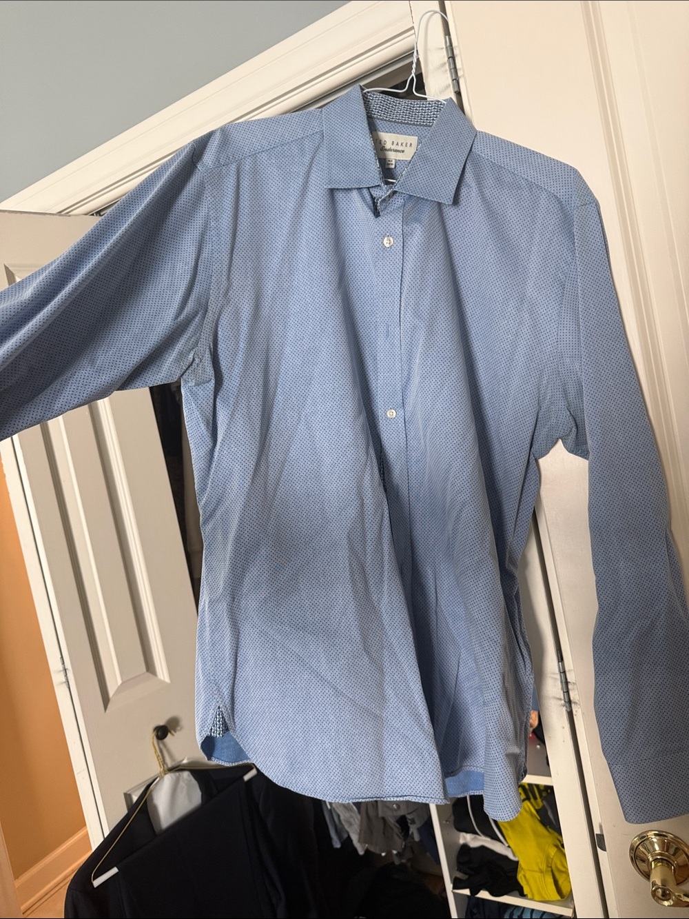 Ted Baker Light Blue Micro-Pattern Dress Shirt